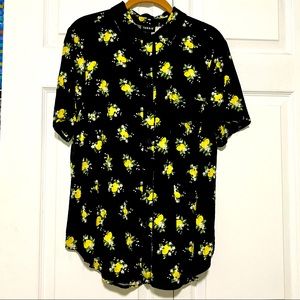 Lemon button down top